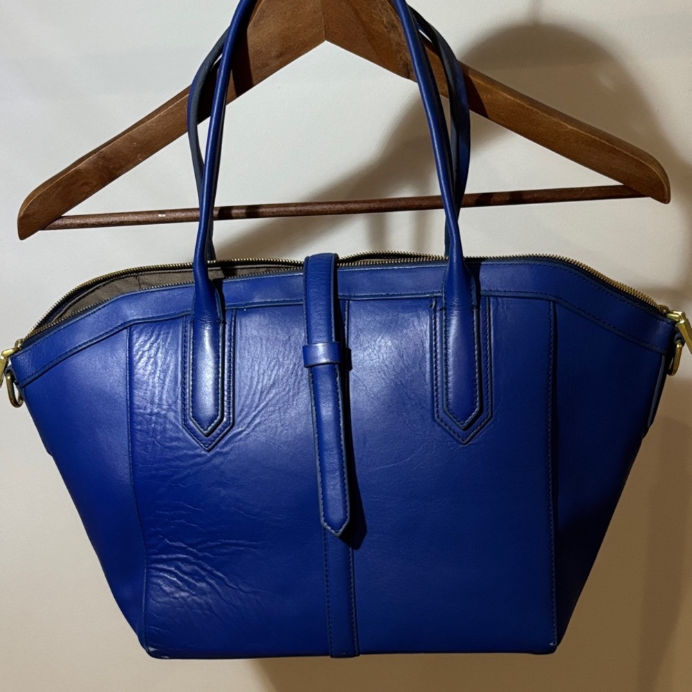 J. Crew Vibrant Blue Tote Bag with shoulder strap